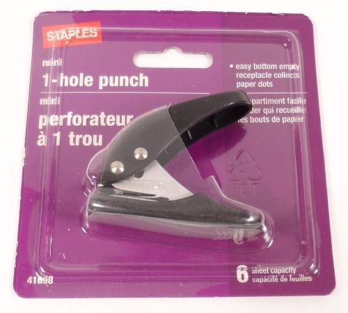 Mini 1 Hole Punch 6 Sheet Capacity Black