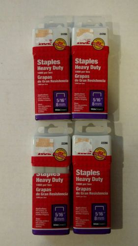 4 Packs of ACE Hardware Heavy Duty Staples 5/16&#034; (8mm) # 22266 Box Count 1000