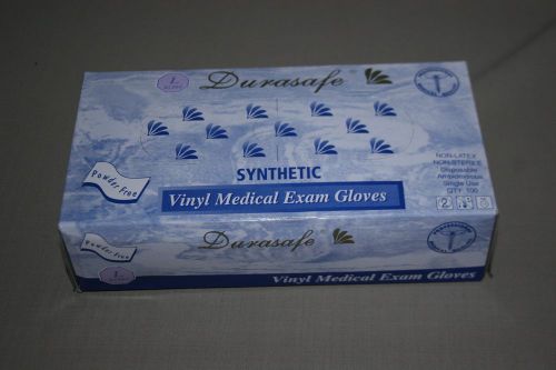 1 new box DURASAFE Vinyl Medical Exam Gloves Large powder free