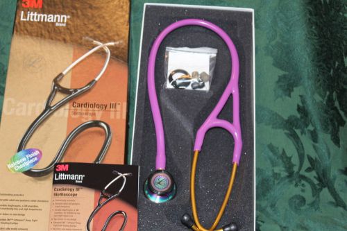 3m littmann cardiology iii stethoscope rainbow finish lavender tube new open box for sale