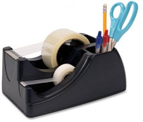 Officemate Recycled 2-In-1 Heavy Duty Tape Dispenser, Black (96690)
