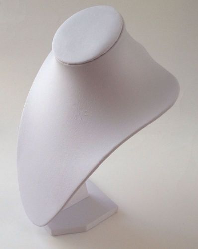 10&#034; White Mannequin Necklace Jewelry Display Stand Leatherette Pendant Bust