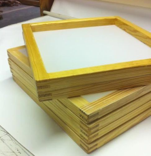 6 wood silkscreen frames  19x 22- 156 yellow saati mesh for sale