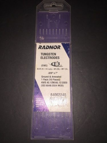Radnor® .020&#034; X 7&#034; Ground Finish E3™ Tungsten Electrode ( 8 PC )
