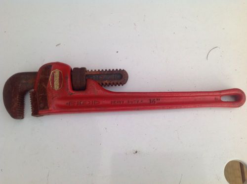 Ridgid 14&#034; Heavy Duty Pipe Wrench Made in USA EXC Some Surface Oxidation