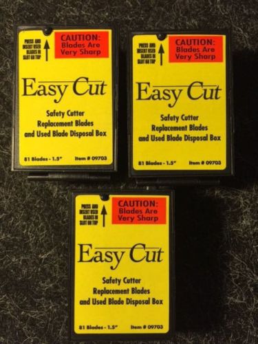 3 BOXES Easy Cut Safety Box Cutter Knife BLADES 81 EA/BX  Easycut GREAT DEAL !!!