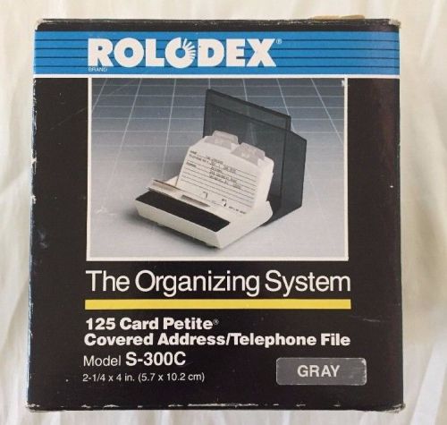 Vtg Rolodex 125 Card Petite Covered Address File S-300C Gray Desk Office 1989