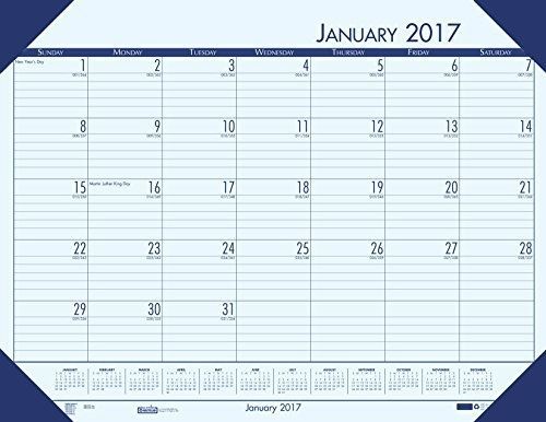 House of Doolittle 2017 Monthly Desk Pad Calendar, EcoTones, Blue, 18.5&#034; x 13&#034;