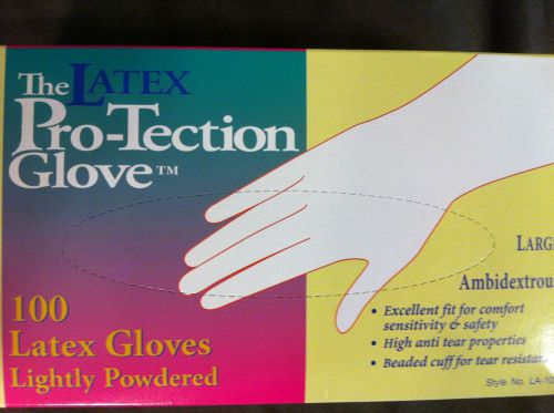 Latex Protection Gloves 100 Latex Gloves Lightly Powered Large Ambidextrous