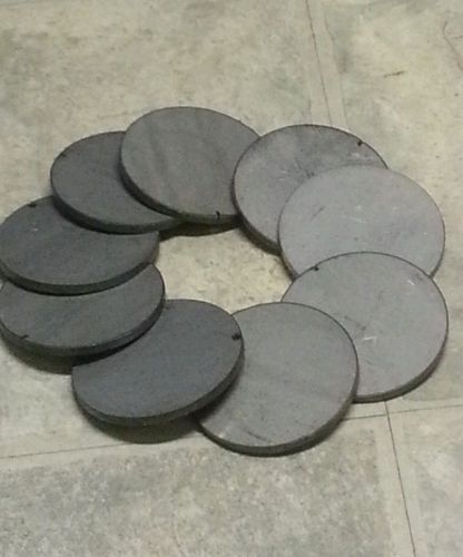 5 round disks 3&#034; 7ga steel plate flat metal coasters welding tig mig wind chime for sale