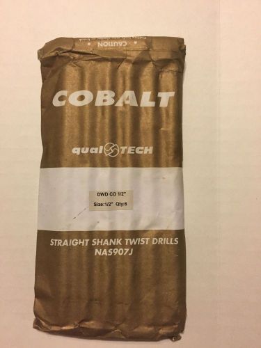 Qualtech DWDCO1/2 Cobalt Jobber Length Drill Bit-1/2&#034; 6 Pk
