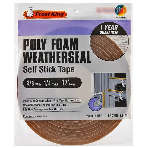 Foam tape,poly 3/8x1/4x17&#039; brn for sale