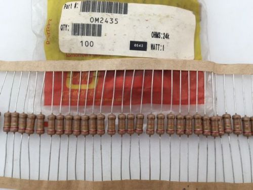 (200 pcs) om2435 ohmite, 1 watt 24k ohm 5%, carbon film resistor (axial) for sale