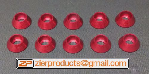1/4 *red anodized* aluminum finishing washer qty 10 flat bottom schs .250 cnc for sale