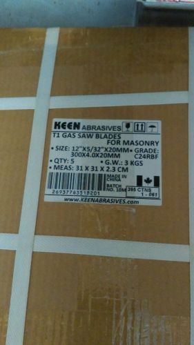 5pk Keen 12&#034;x5/32&#034;x20MM  MASONRY SAW /CONCRETE CUT-OFF WHEEL C24RBF KEEN