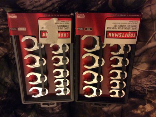 New craftsman 3/8 drive flare nut mm/metric &amp; standard/sae crowfoot wrench sets for sale