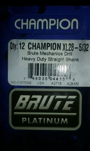 CHAMPION XL28-5/32 Brute Platinum 5/32&#034; Heavy Duty Drill Bit, Steel, Qty-12