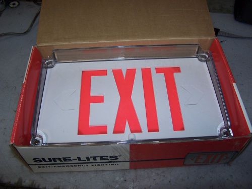 New cooper sure-lites led emergency exit light 120/277 vac ux61rwh raintight for sale