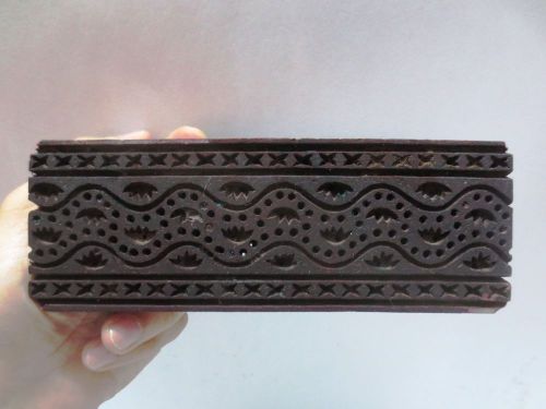 INDIAN WOODEN CARVED TEXTILE FABRIC DECORATING BATIK CLAY STAMP BLOCK PRINT