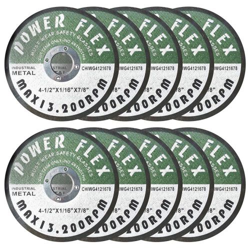 4 1/2&#034; x 1/16 x 7/8&#034; premium cut off wheels - 10 pack for cutting all ferrous... for sale