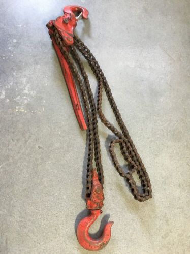 Vintage crosly 4.5 3 chain 6 ton 4 chain come along ratchet chain coffing hoist for sale