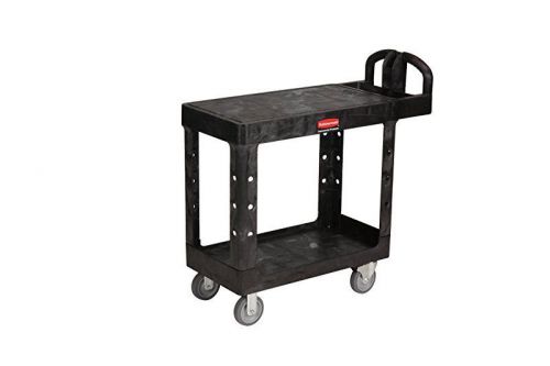 Rubbermaid commercial fg452500bla heavy-duty service cart with flat shelves, med for sale