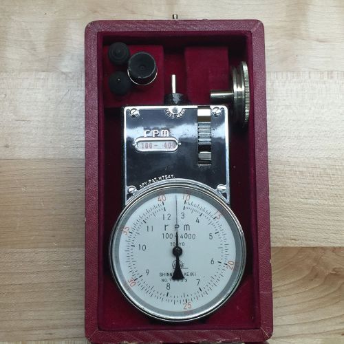 Vintage Shinnihon Keiki Hand Tachometer RPM Testing Tool No. 16903