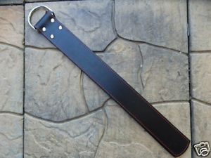 New heavy 2-tongue strap tawse with large metal d-ring - horse training tool for sale