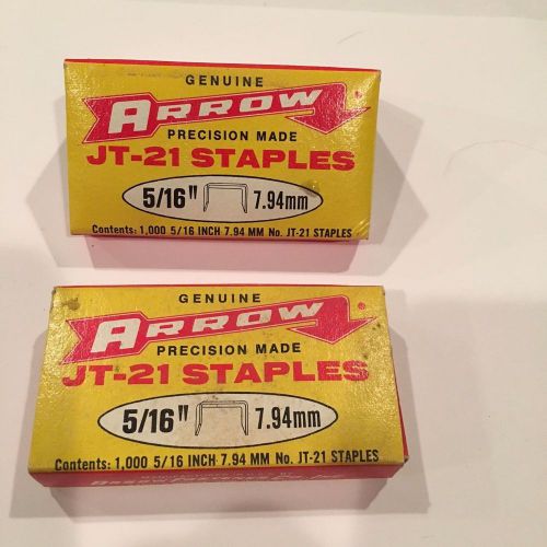 VINTAGE ARROW JT-21 HEAVY DUTY STAPLE GUN STAPLES - 5/16&#034; - 1,000 COUNT BOX