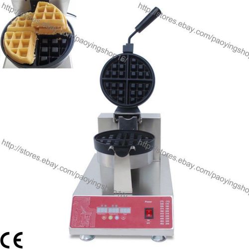 Commercial Nonstick Digital Rotary Belgian Waffle Maker Iron Baker Machine