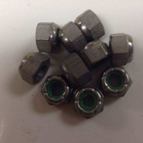 10 1/4 28 stainless steel nylon lock nuts for sale