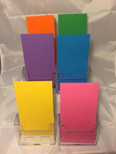 LOT of 6 ACRYLIC COUNTERTOP BROCHURE HOLDER TRIFOLD PAMPHLET LITERATURE DISPLAY