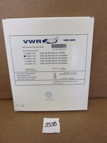 Vwr 18000-118 stainless steel base molds 15mm x 15mm pack of 12 *new* for sale