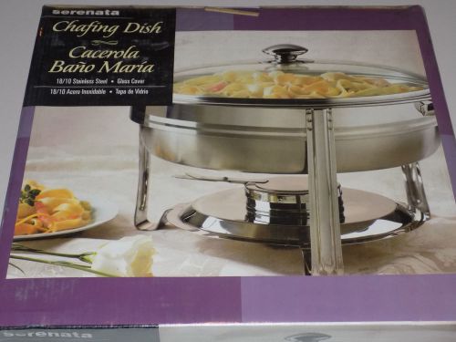 New Serenata Chafing Dish Stainless Steel 3.5Qt Serving Dish with Glass Lid