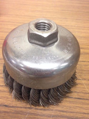 Milwaukee 48-52-1350 4-Inch 5/8-11 Thread Carbon Steel Knot Cup Wire Brush Hyper