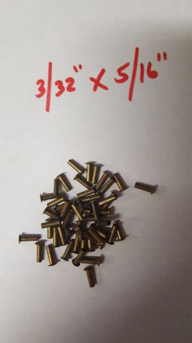 Pack of 20 semi tubular brass rivets 3/32&#034; x 5/16&#034; antique slot machine &#034;a&#034;. for sale