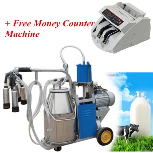 Electric Milking Machine For farm Cows Bucket 2Plug 25L 304 Stainless Steel+GIFT
