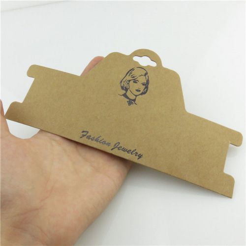 50X 180mm Brown Nature Paper Collar Necklace Fashion Choker Hanging Display Card