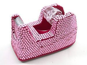 SilverHooks Pink Crystal Rhinestone Tape Dispenser