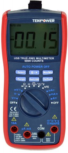 Tekpower TP5000, 6000 Counts True RMS AC/DC Auto Range Digital Multimeter With R
