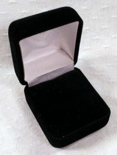 12 NEW ELEGANT BLACK VELVET RING BOXES - JEWELRY GIFT &amp; PRESENTATION