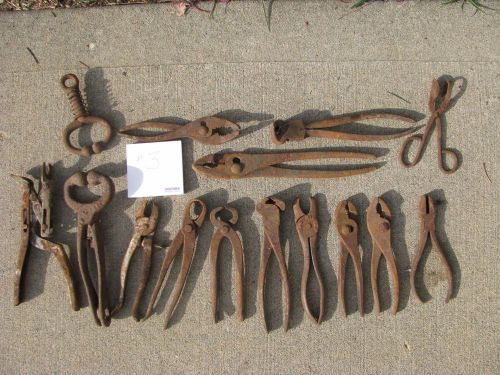 Vintage lot rusty tools 15 pliers and miscellaneous old barn find lot number 3