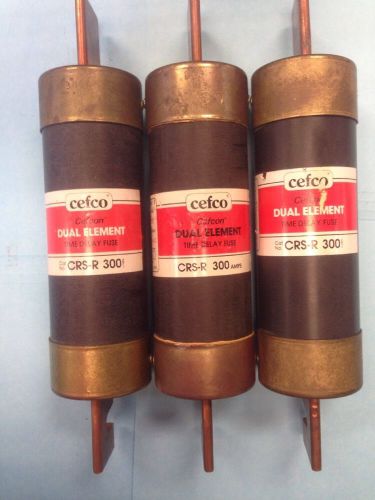 **LOT OF (3) **CEFCO** CRS-R-300 TIME DELAY FUSE, CLASS RK-5, FREE SHIPPING!