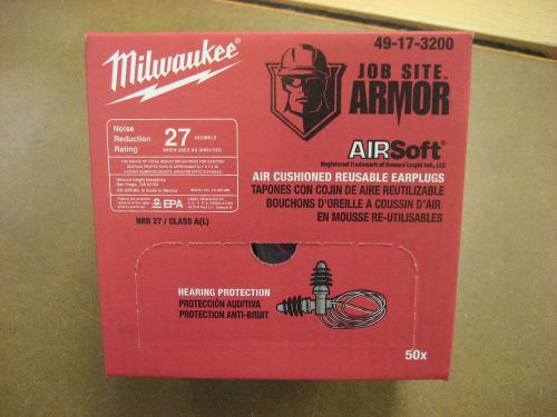 New milwaukee 49-17-3200 nrr 27 db 50 ea reusable earplugs in unopened box for sale