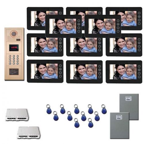 Apartment Video Intercom 12 seven inch color monitor door panel kit