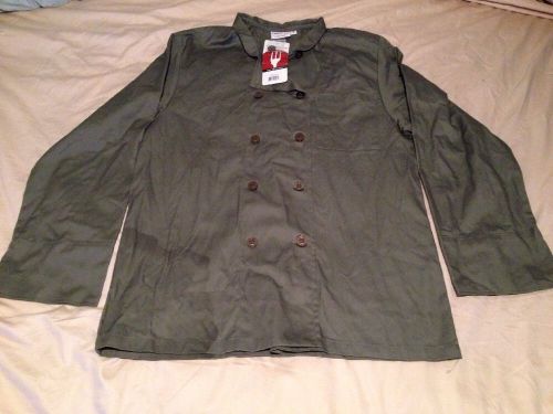 Chef Works New Dark Green Chef Coat Long Sleeve Size M NWT