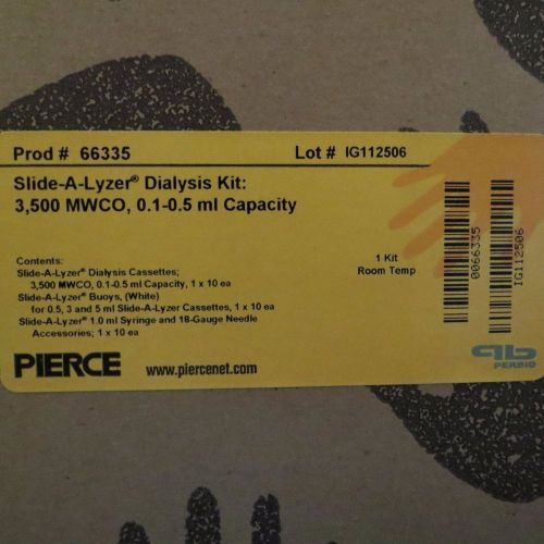 Pierce slide-a-lyzer dialysis kit 3500 mwco 0.1-0.5ml #66335 for sale
