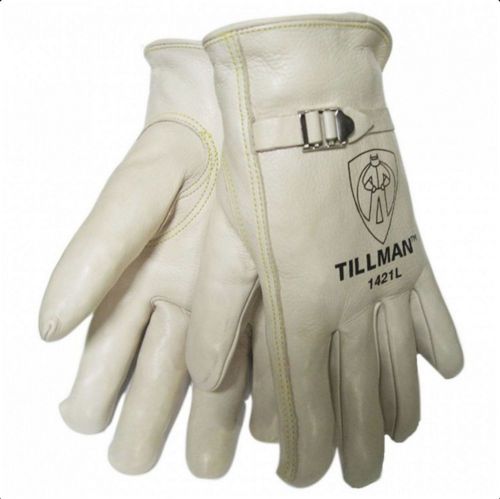Tillman 1421 Grade &#034;A&#034; Top Grain Cowhide Drivers Gloves w/Pull Strap, Medium