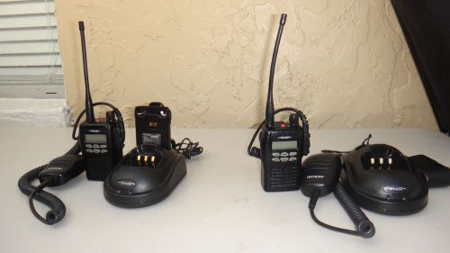 2 Portable RITRON BC-SLX ,slx-400 2-way Radios +Speaker Microphone xtra battery