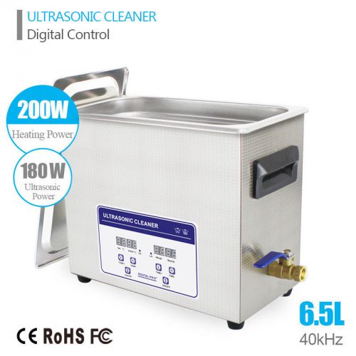 NEW Digital Stainless Steel 6.5L 180W 40kHz Industrial Heated Ultrasonic Cleaner